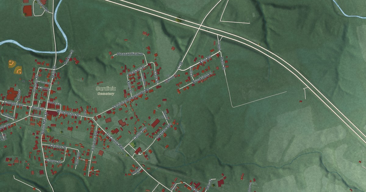 Map of Sardinia, Ohio in 2026