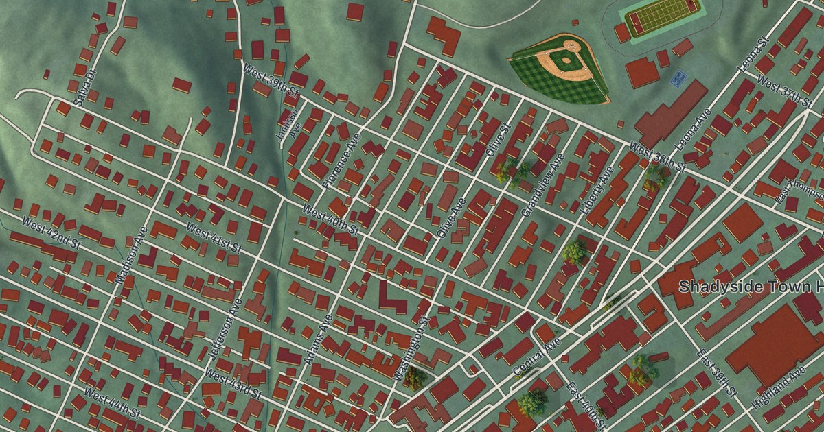 Map of Shadyside, Ohio in 2026