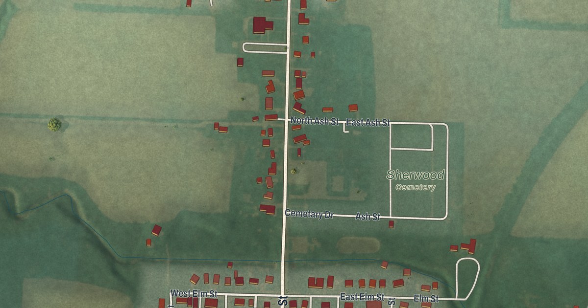 Map of Sherwood, Ohio in 2026