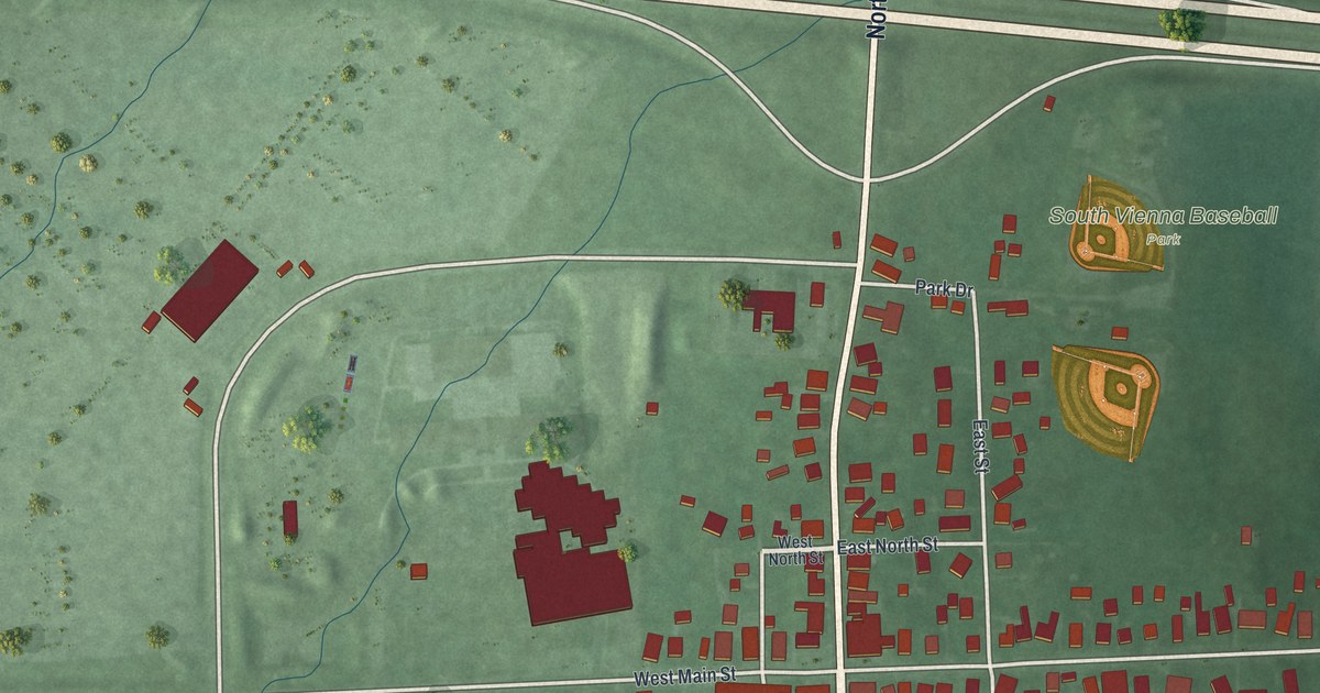 Map of South Vienna, Ohio in 2026