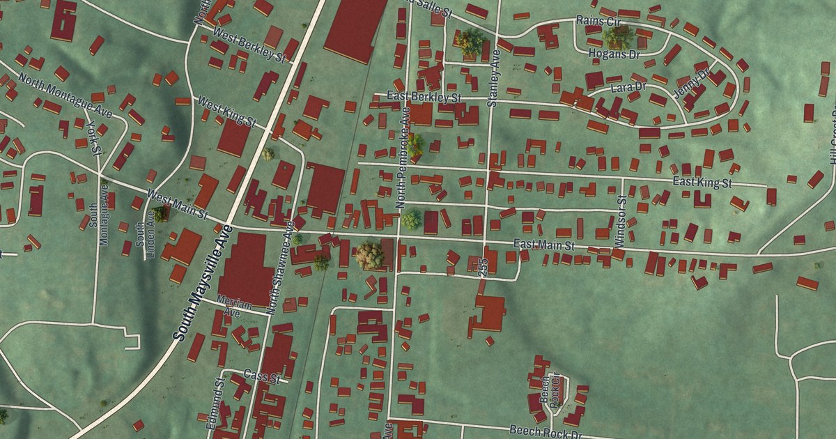 Map of South Zanesville, Ohio in 2026