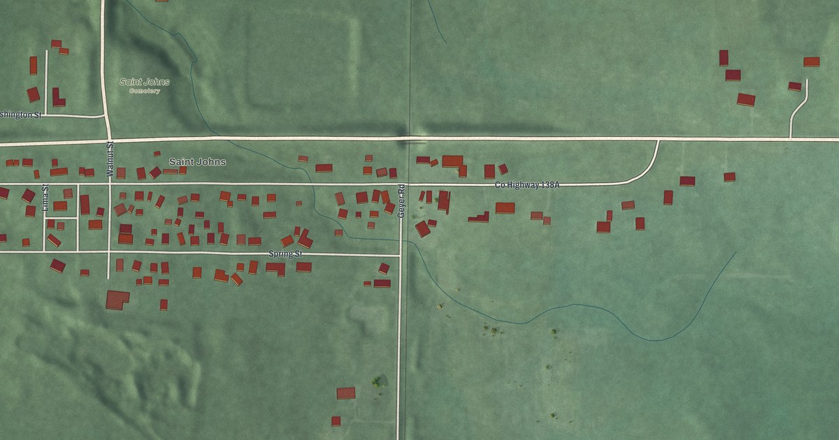 Map of St. Johns, Ohio in 2026