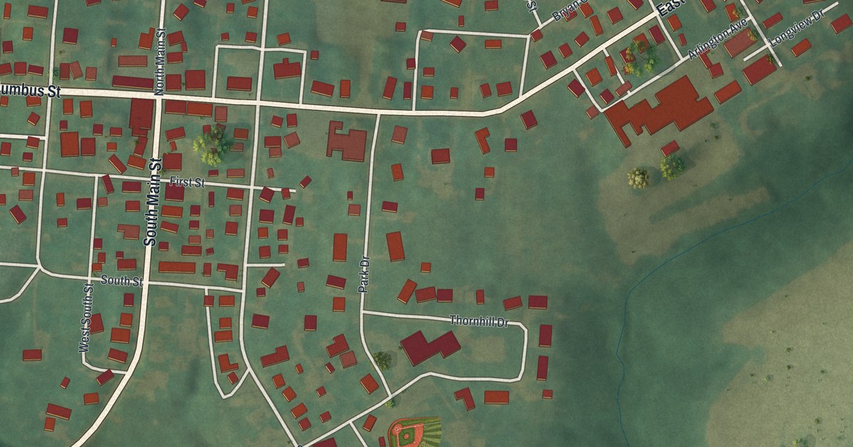 Map of Thornville, Ohio in 2026