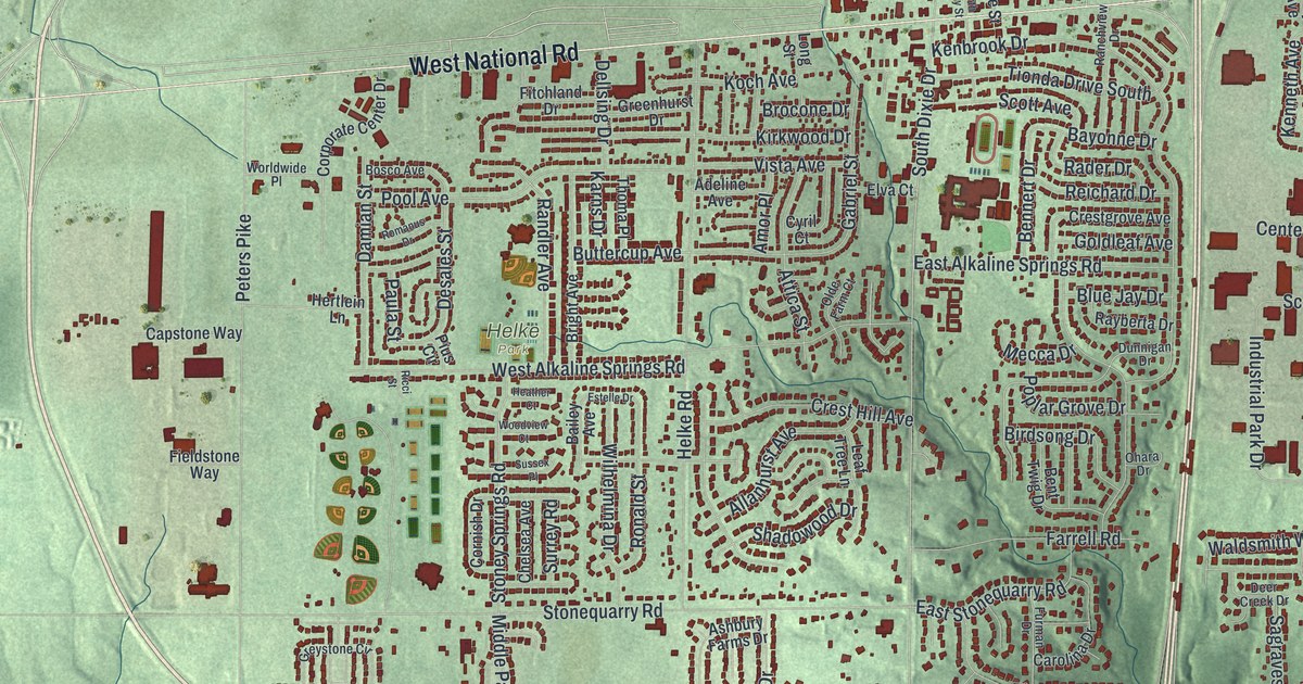 Map of Vandalia, Ohio in 2026
