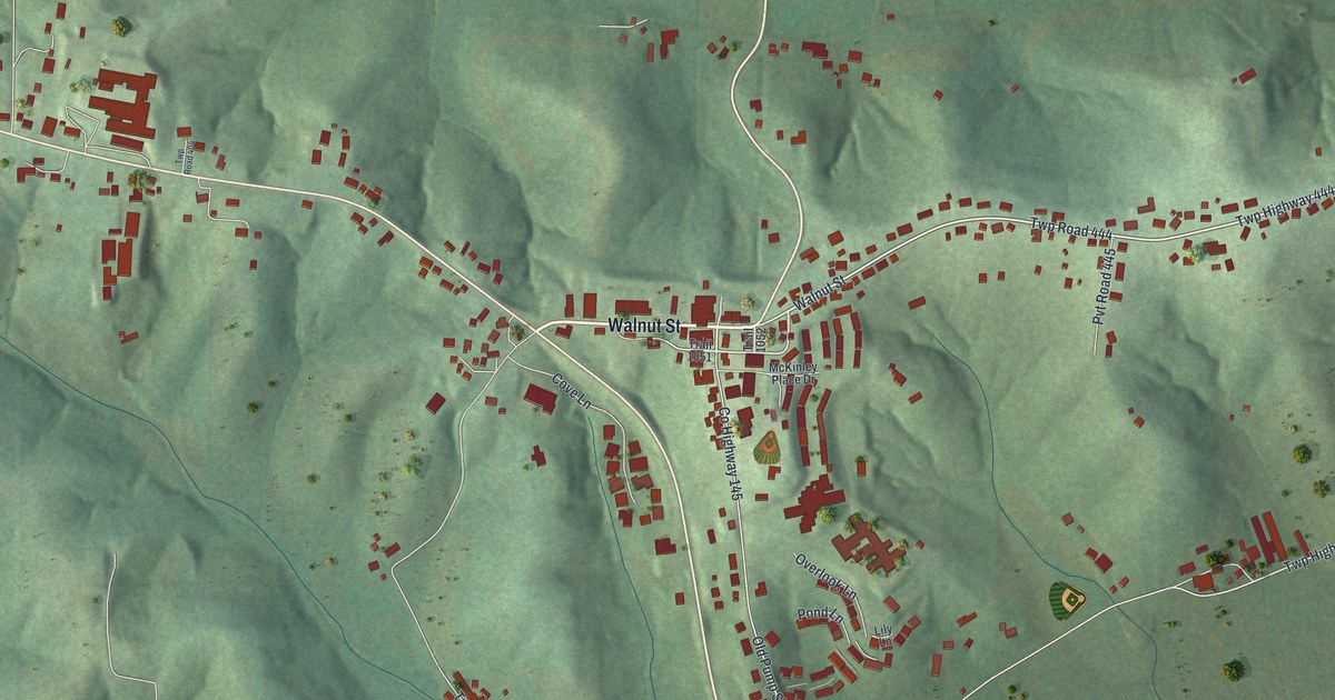 Map of Walnut Creek, Ohio in 2026