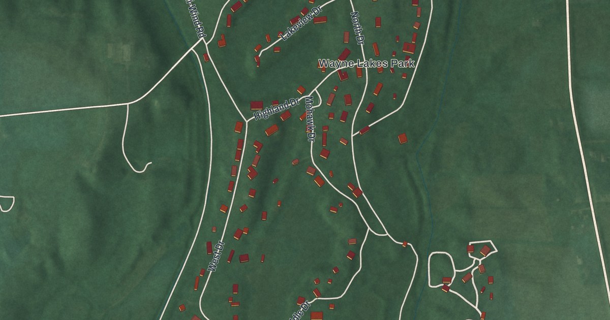 Map of Wayne Lakes, Ohio in 2026