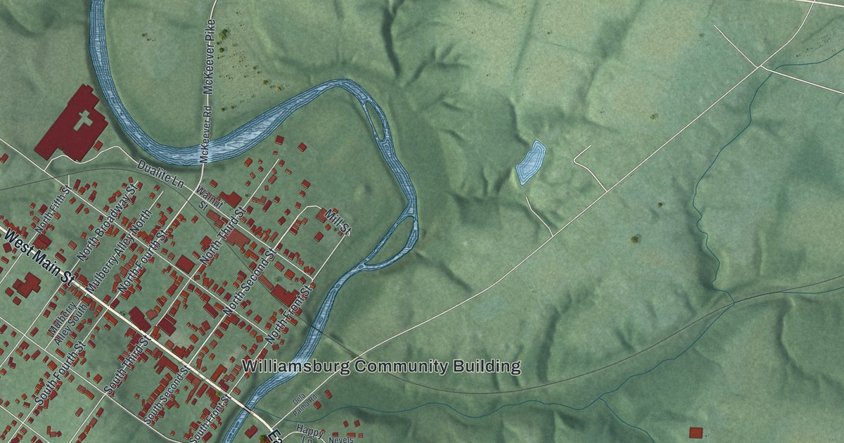 Map of Williamsburg, Ohio in 2026