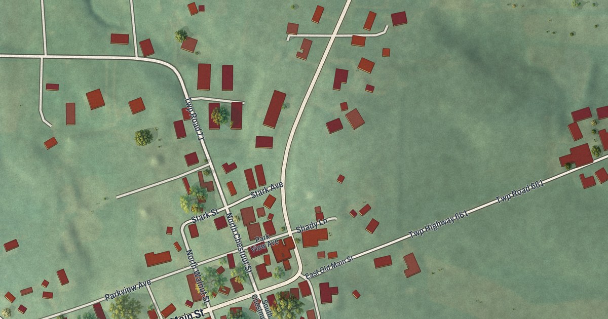 Map of Winesburg, Ohio in 2026