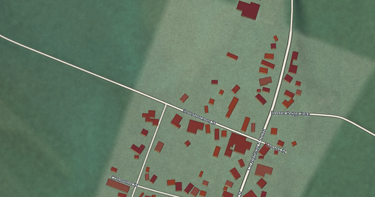 Map of Zanesfield, Ohio in 2026