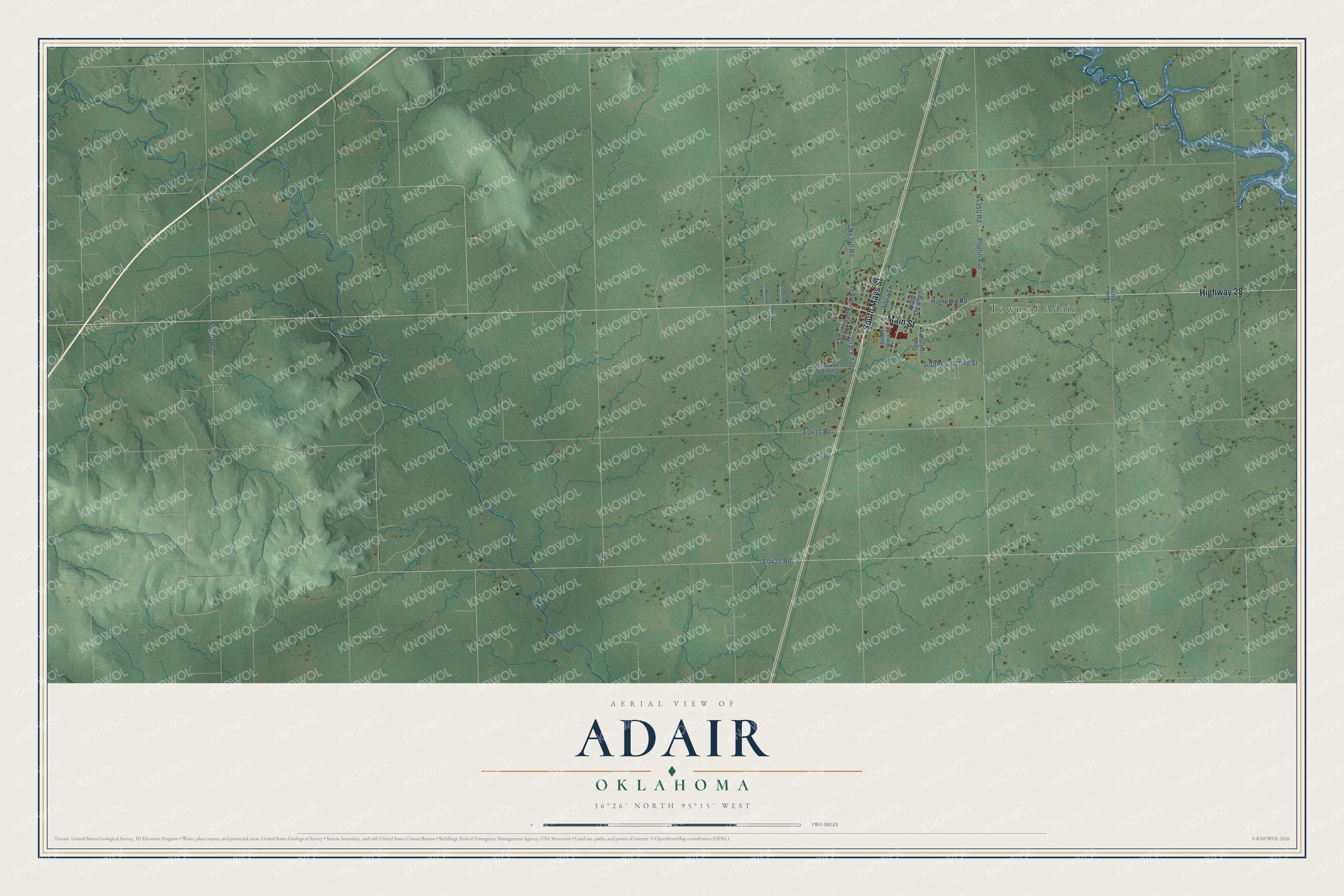 Watermarked full-map preview of Adair, Oklahoma