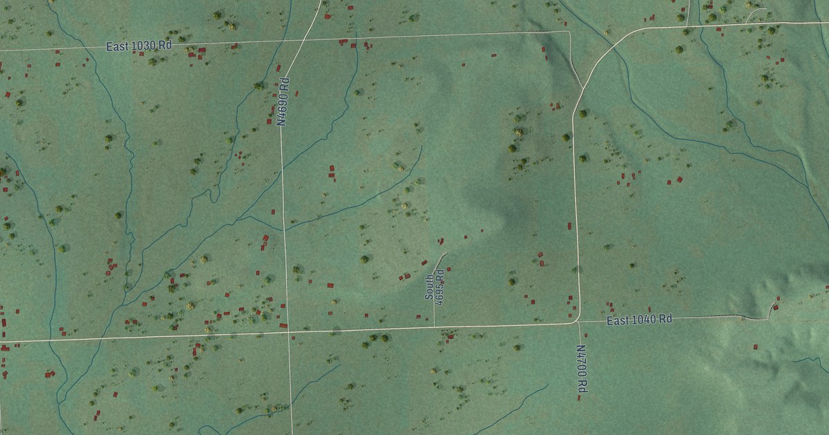 Map of Akins, Oklahoma in 2026