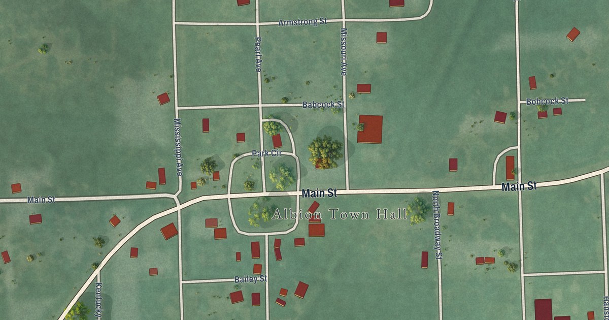 Map of Albion, Oklahoma in 2026