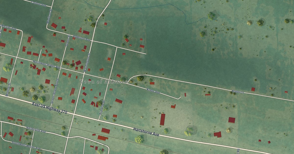 Map of Alderson, Oklahoma in 2026
