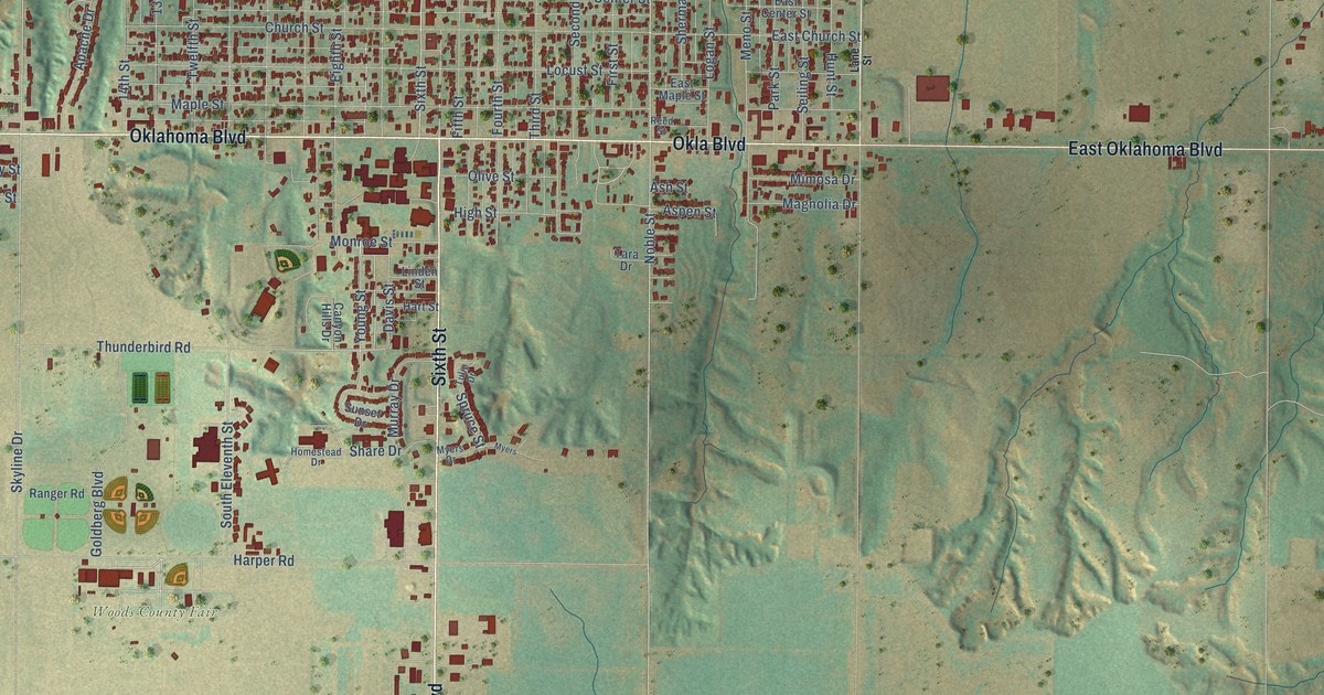 Map of Alva, Oklahoma in 2026