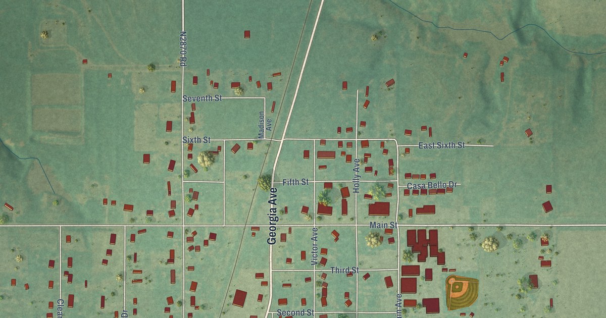 Map of Amber, Oklahoma in 2026