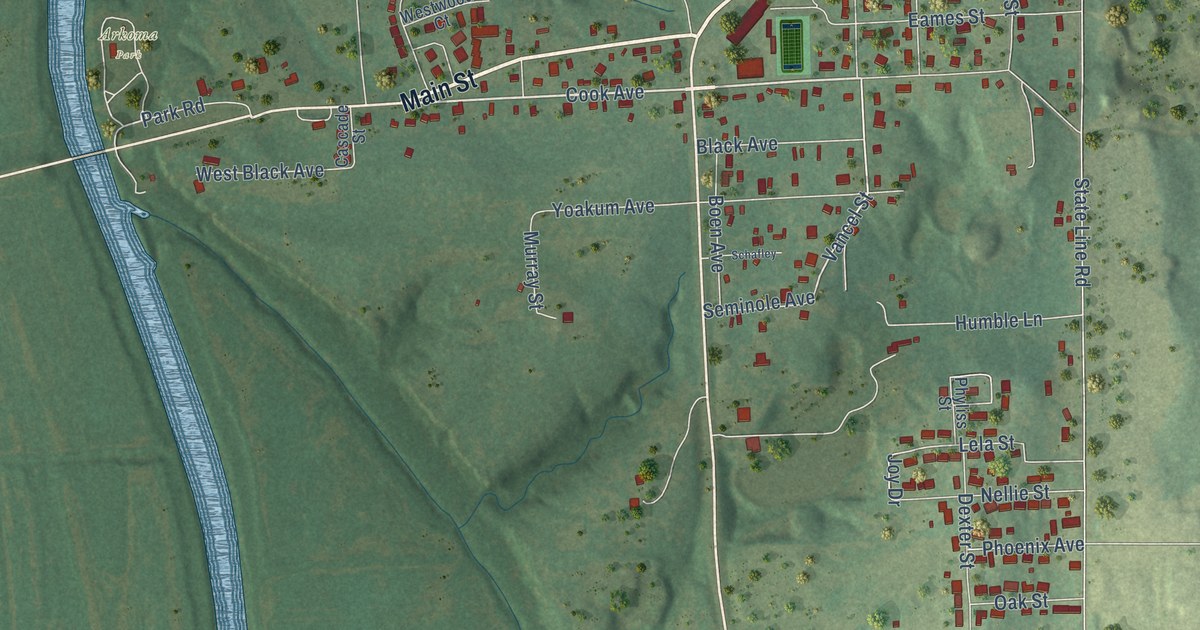 Map of Arkoma, Oklahoma in 2026