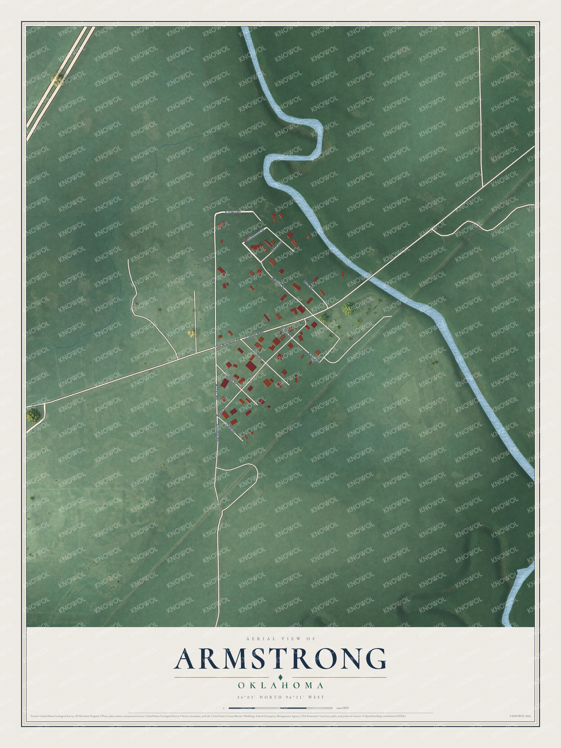 Watermarked full-map preview of Armstrong, Oklahoma