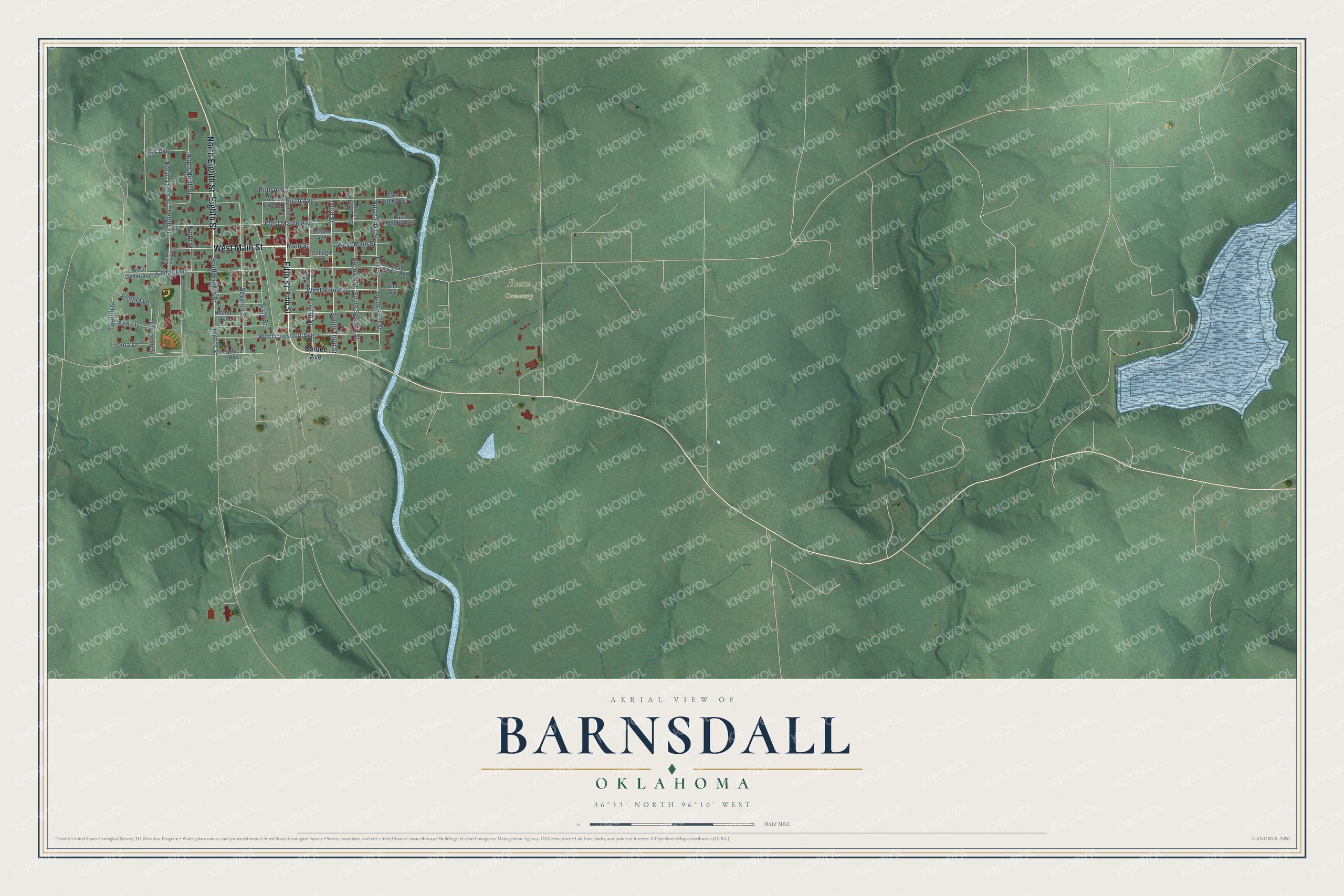 Watermarked full-map preview of Barnsdall, Oklahoma