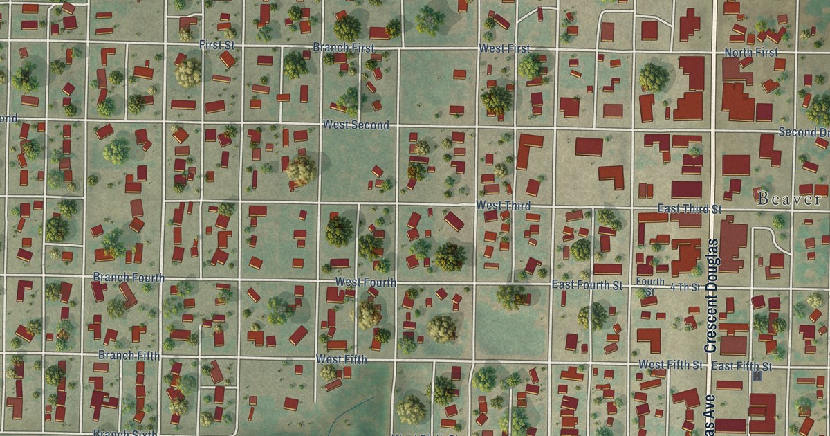 Map of Beaver, Oklahoma in 2026