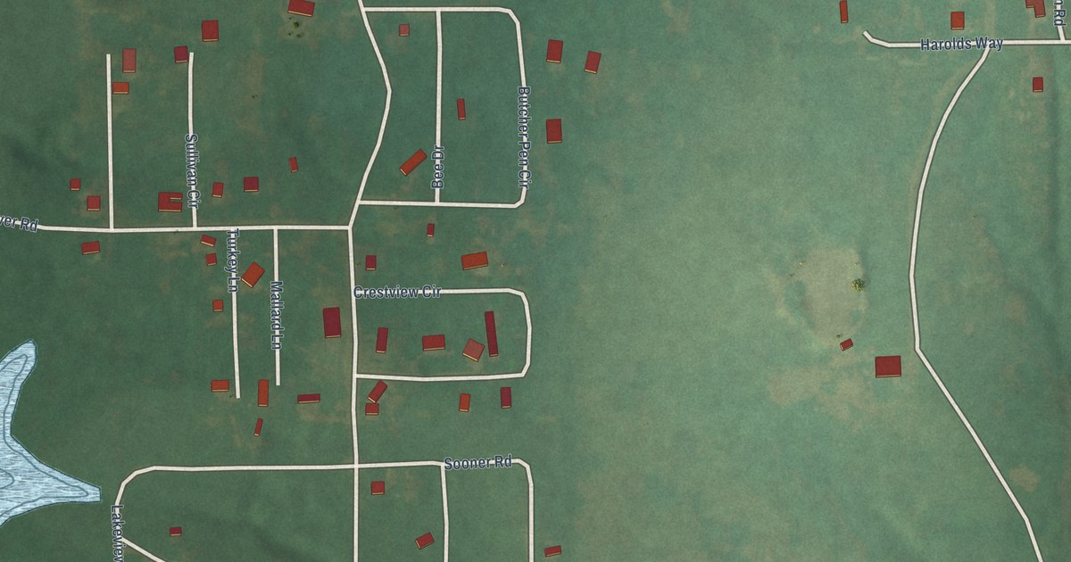 Map of Bee, Oklahoma in 2026