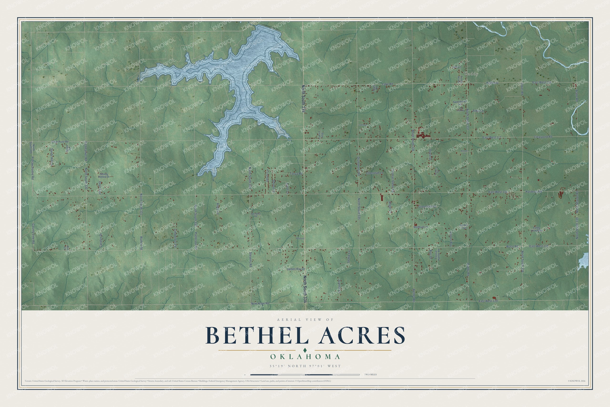Watermarked full-map preview of Bethel Acres, Oklahoma
