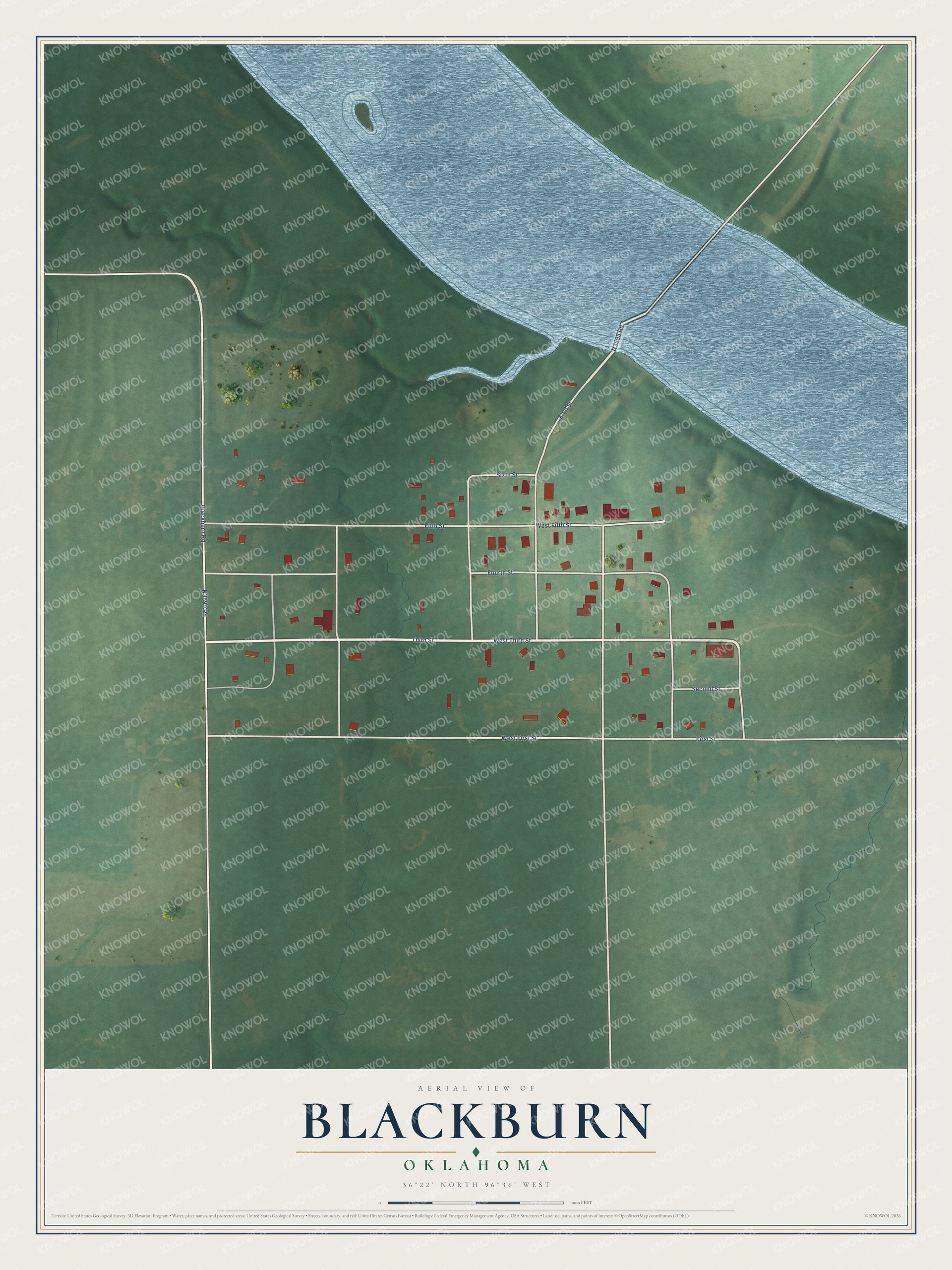 Watermarked full-map preview of Blackburn, Oklahoma