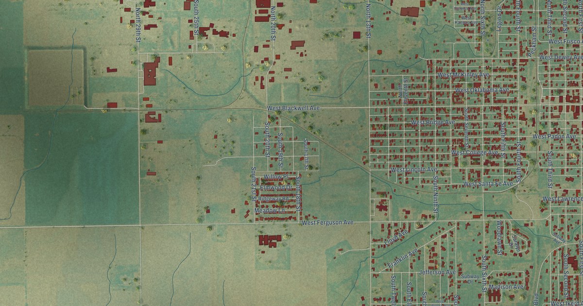 Map of Blackwell, Oklahoma in 2026