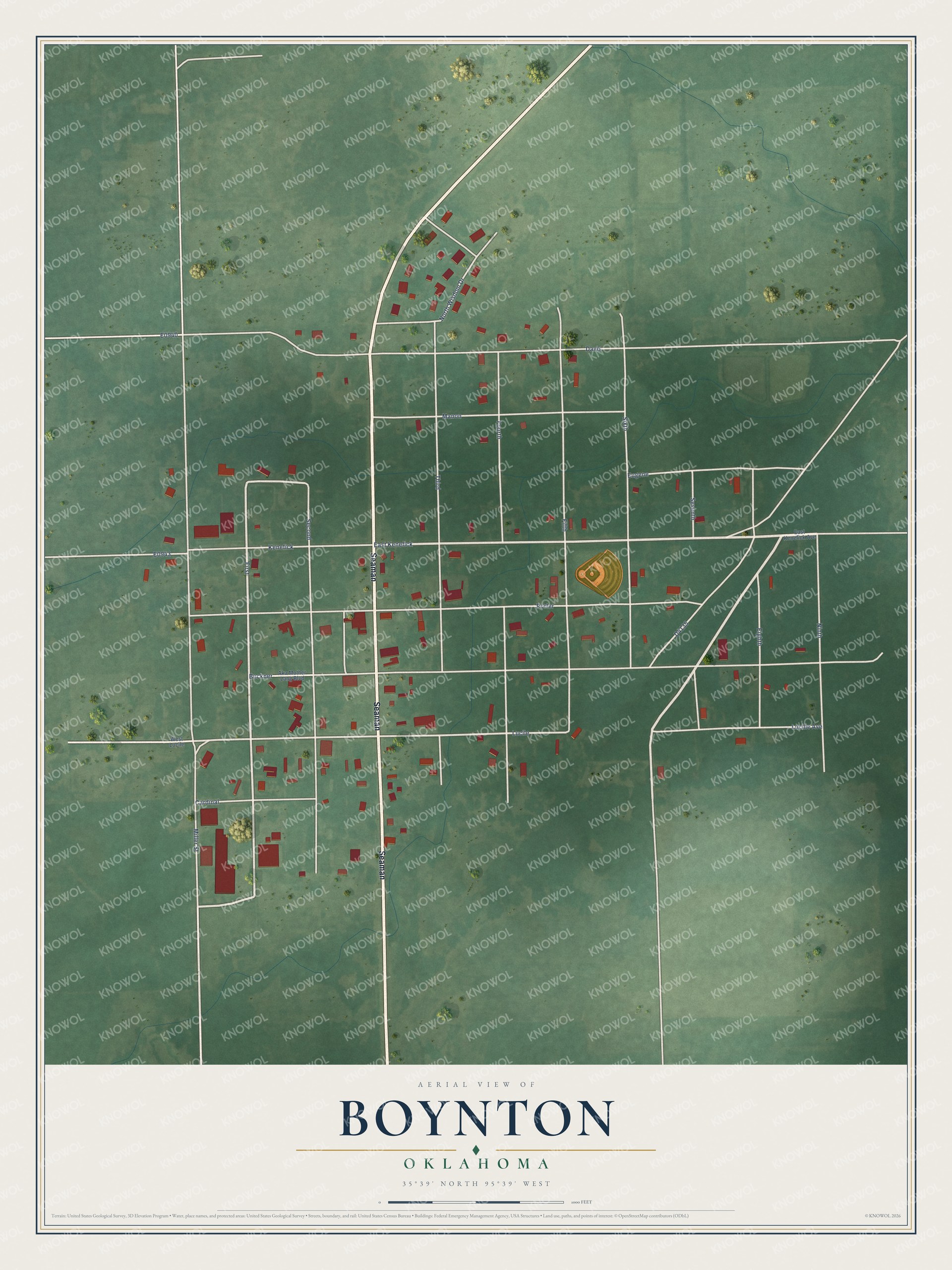 Watermarked full-map preview of Boynton, Oklahoma