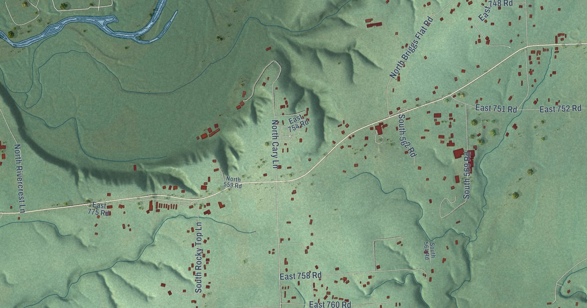 Map of Briggs, Oklahoma in 2026