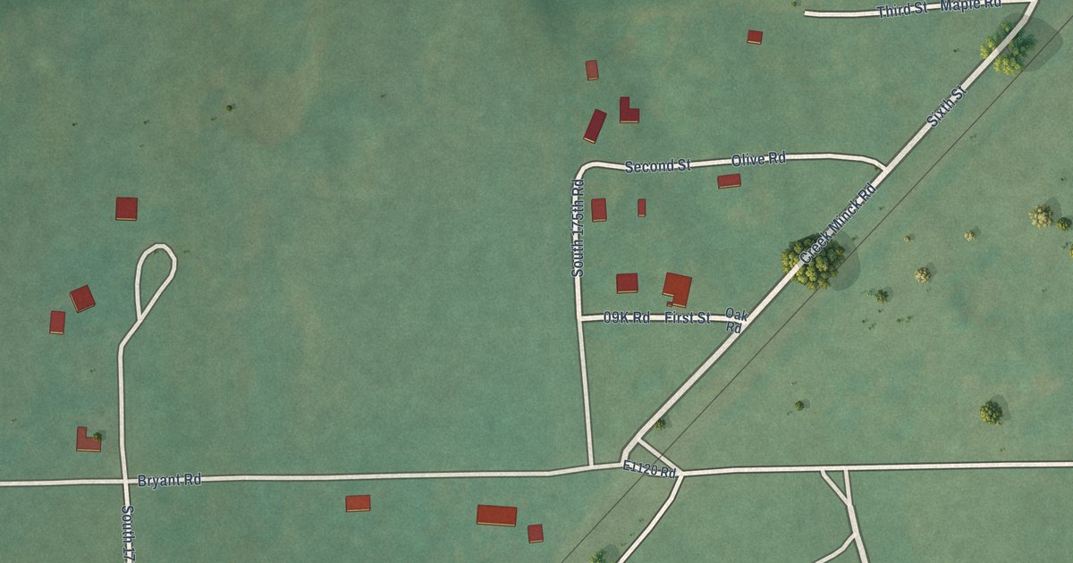 Map of Bryant, Oklahoma in 2026
