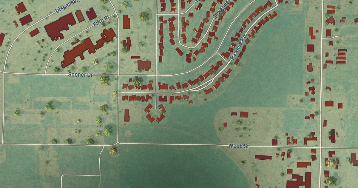 Map of Burns Flat, Oklahoma in 2026