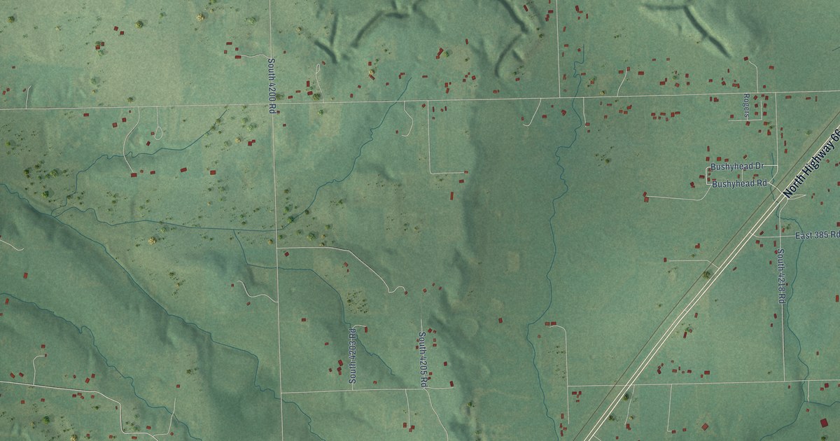 Map of Bushyhead, Oklahoma in 2026