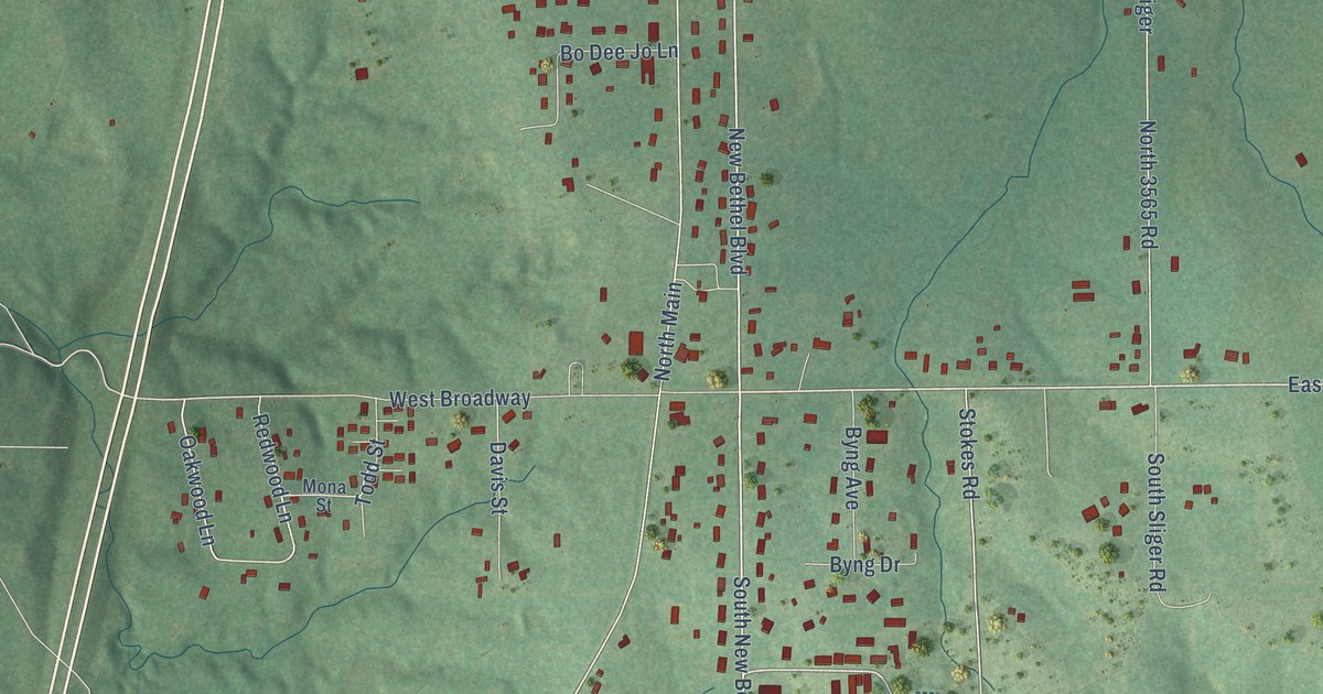 Map of Byng, Oklahoma in 2026
