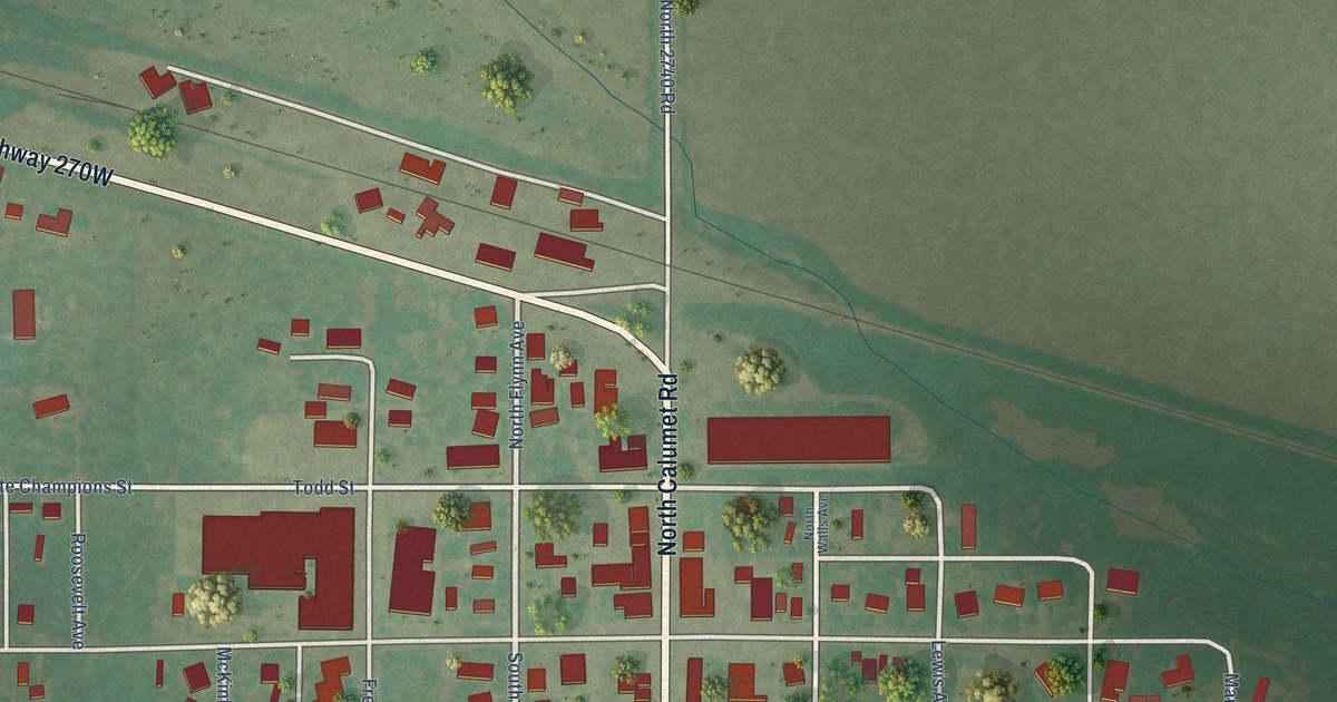 Map of Calumet, Oklahoma in 2026