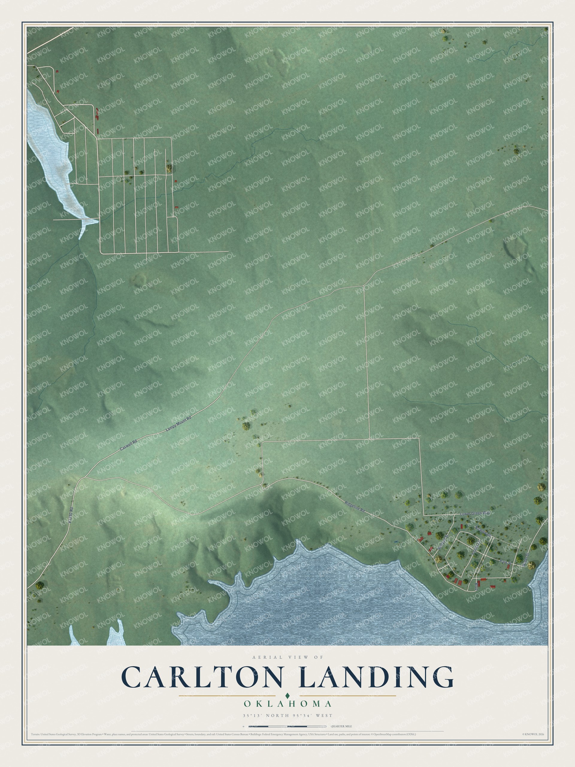 Watermarked full-map preview of Carlton Landing, Oklahoma