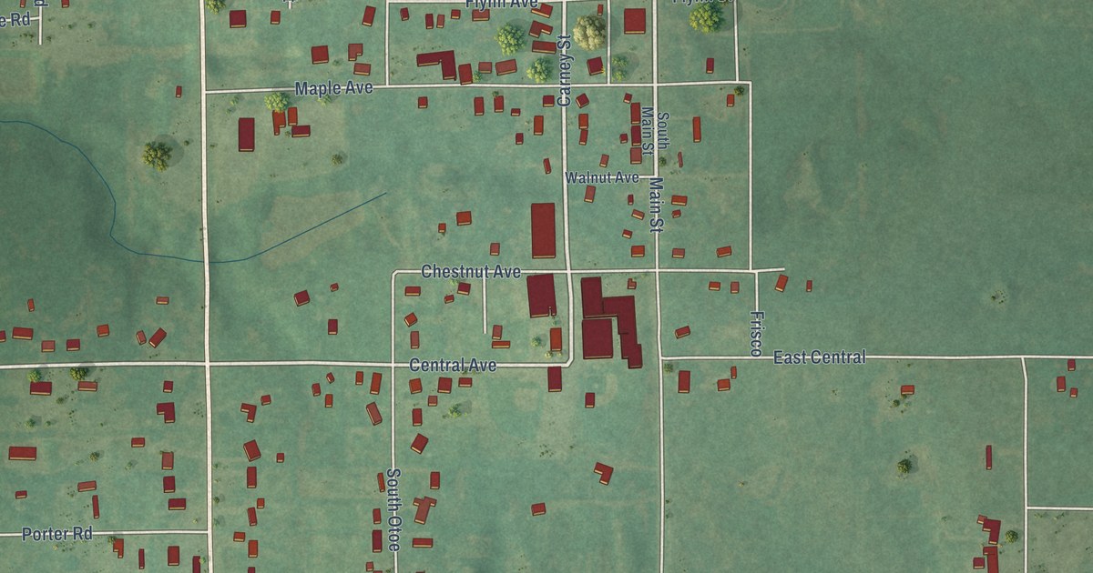 Map of Carney, Oklahoma in 2026