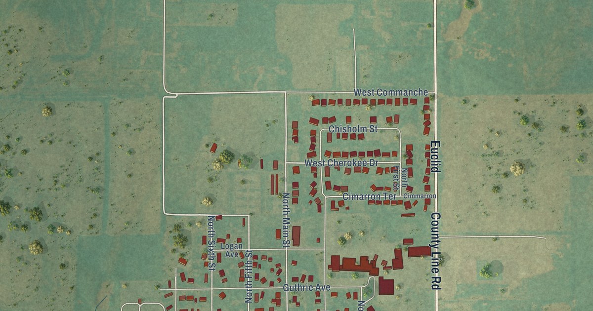 Map of Cashion, Oklahoma in 2026
