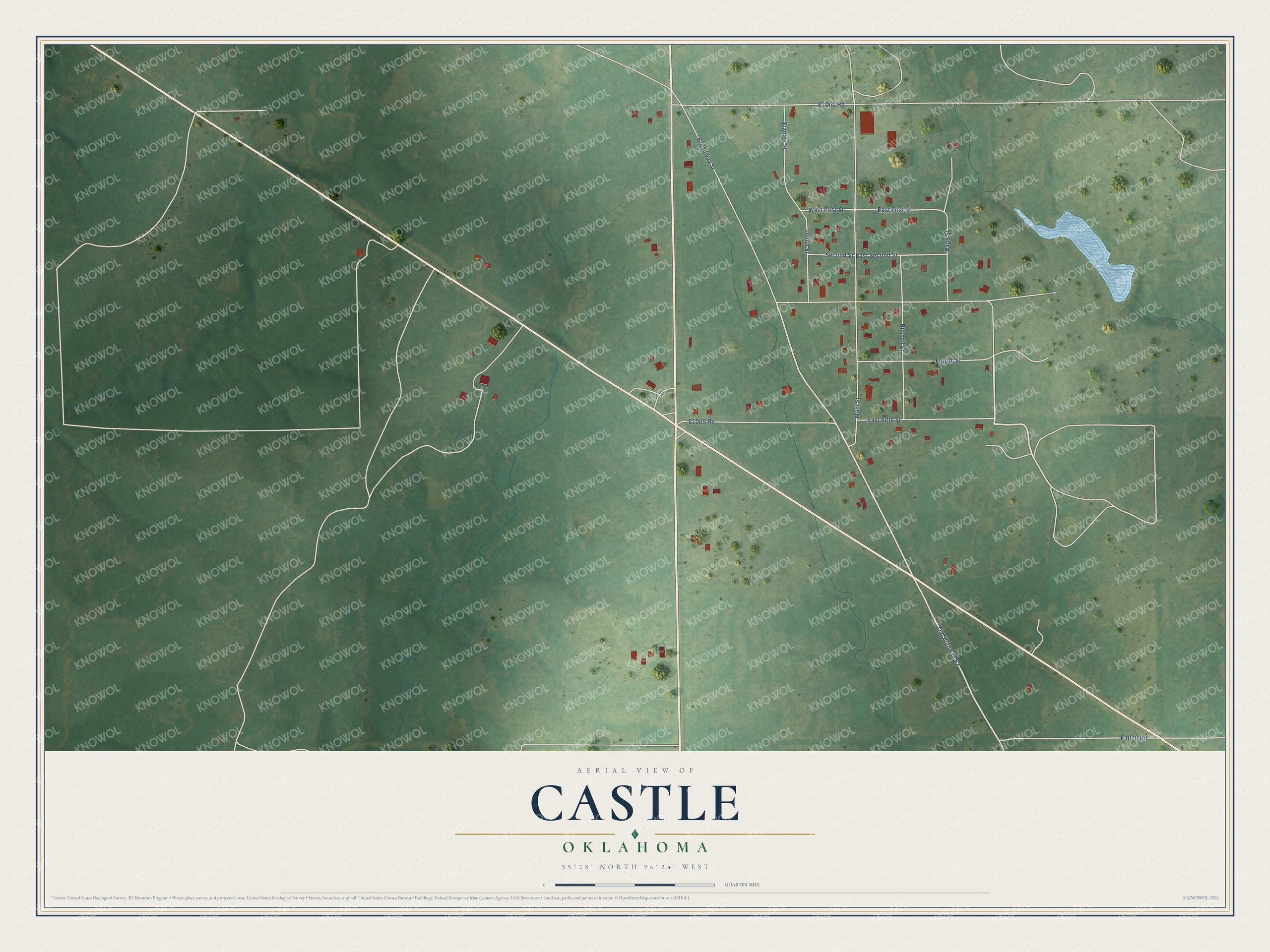 Watermarked full-map preview of Castle, Oklahoma