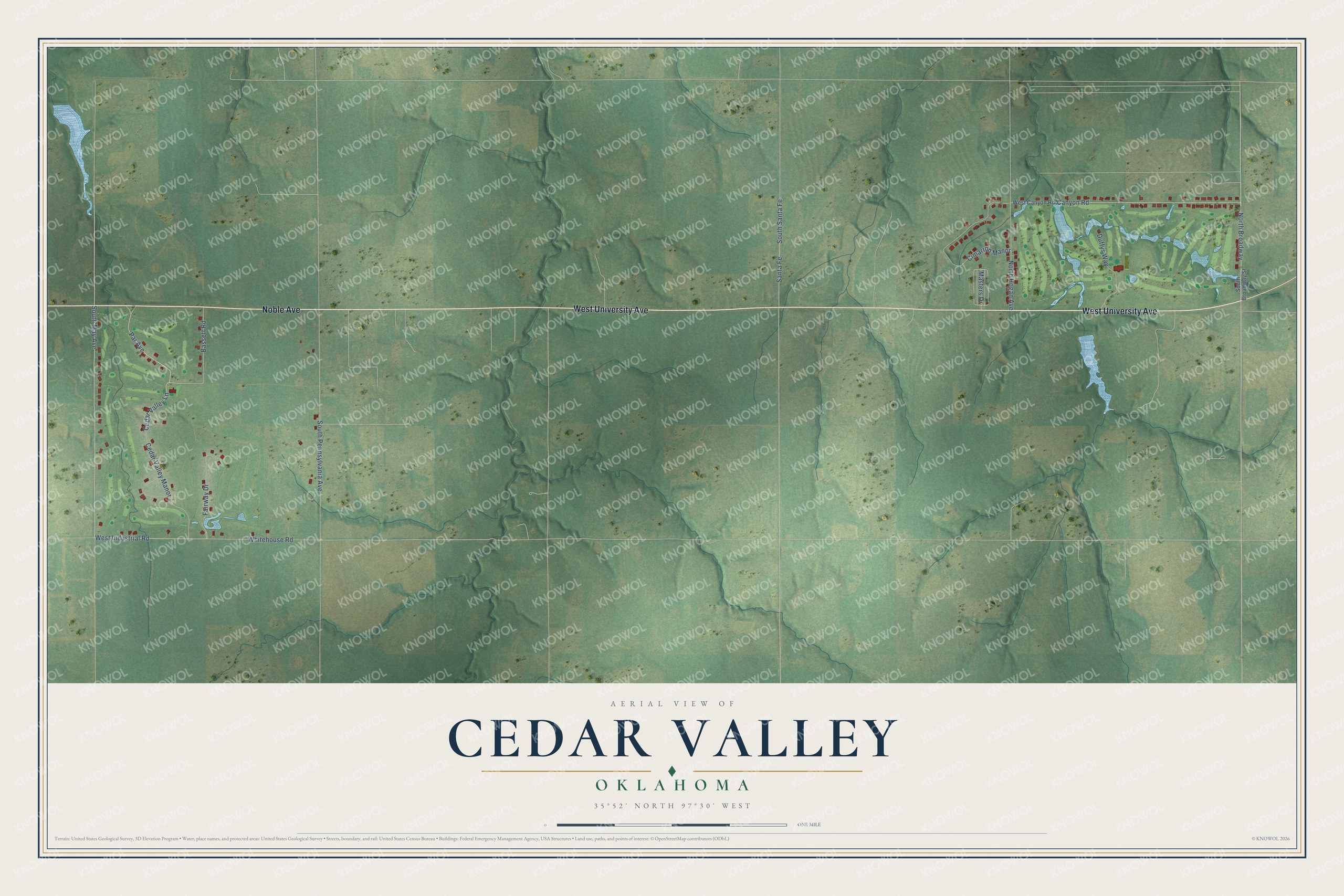 Watermarked full-map preview of Cedar Valley, Oklahoma