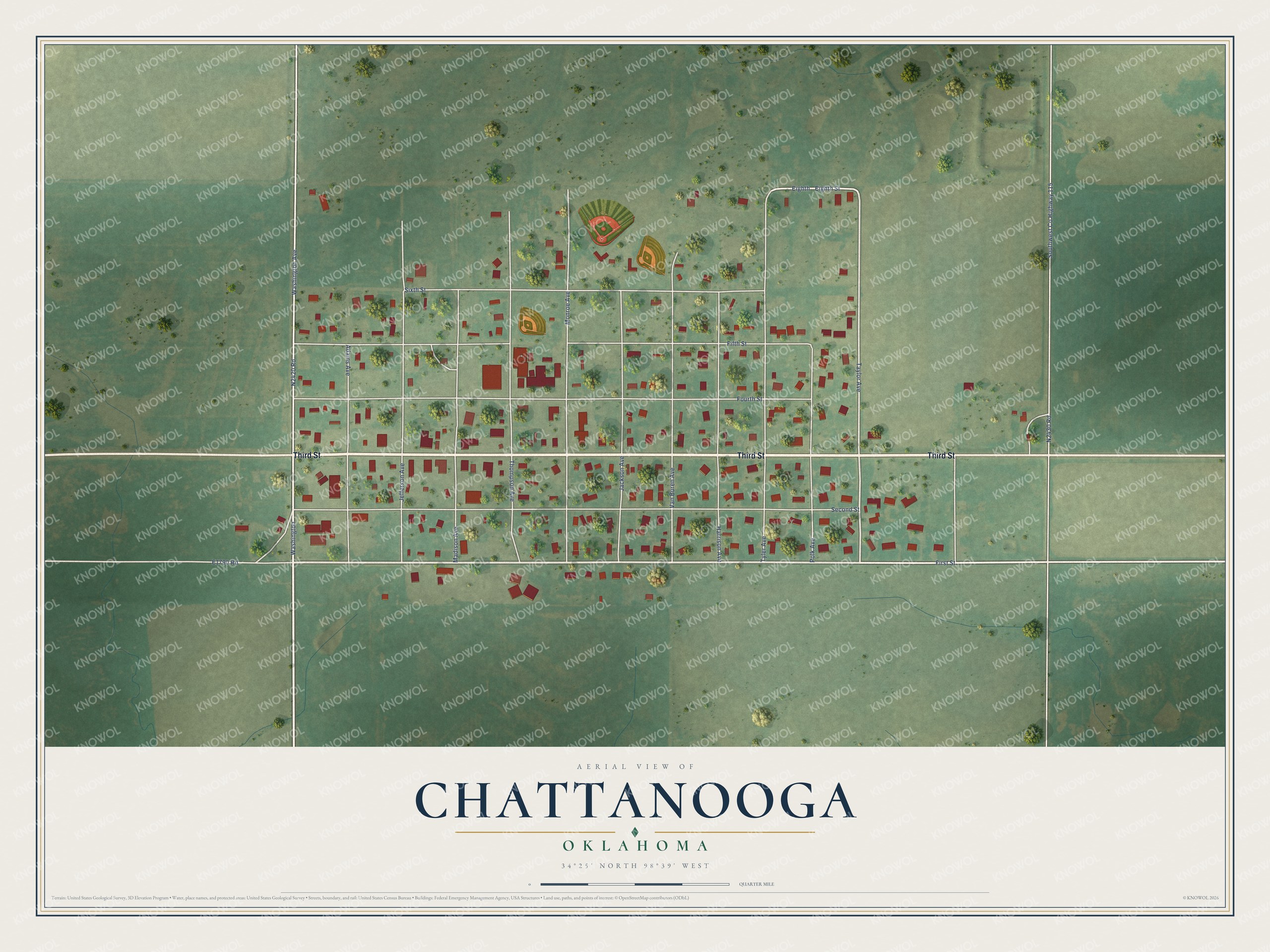 Watermarked full-map preview of Chattanooga, Oklahoma
