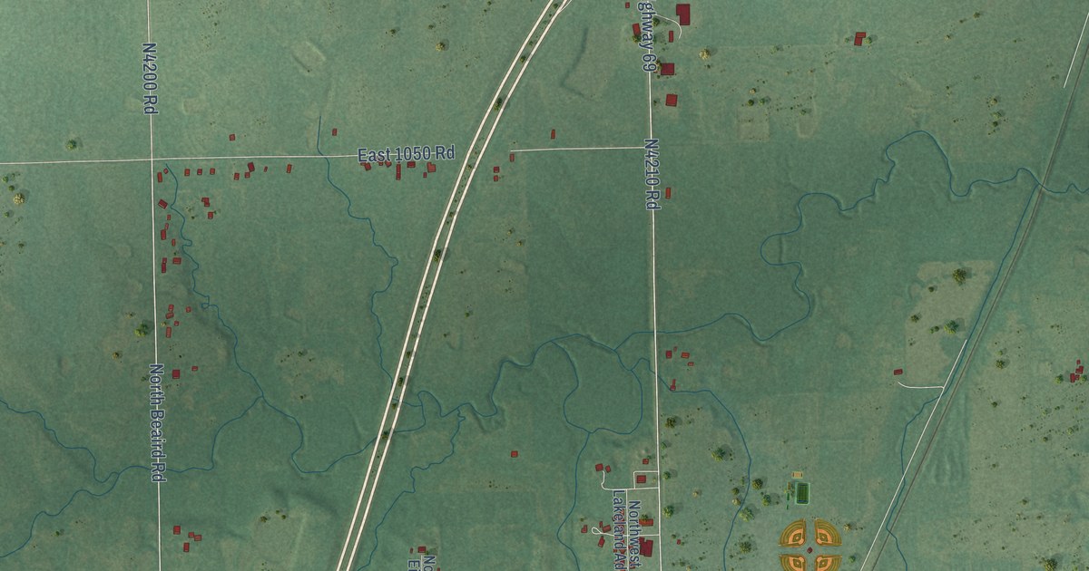 Map of Checotah, Oklahoma in 2026