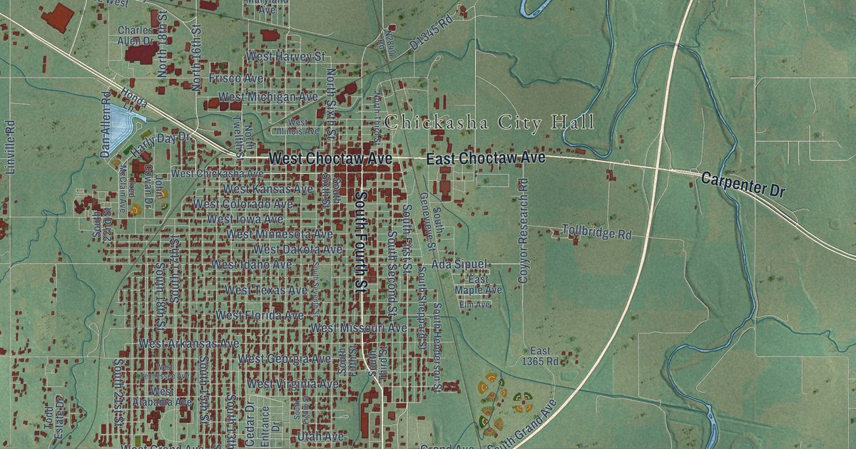 Map of Chickasha, Oklahoma in 2026