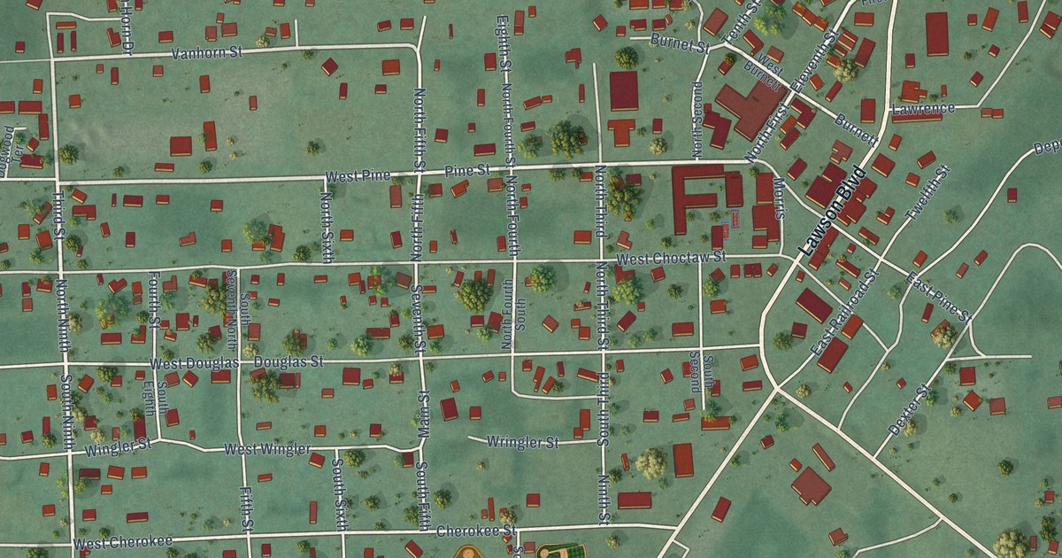 Map of Clayton, Oklahoma in 2026
