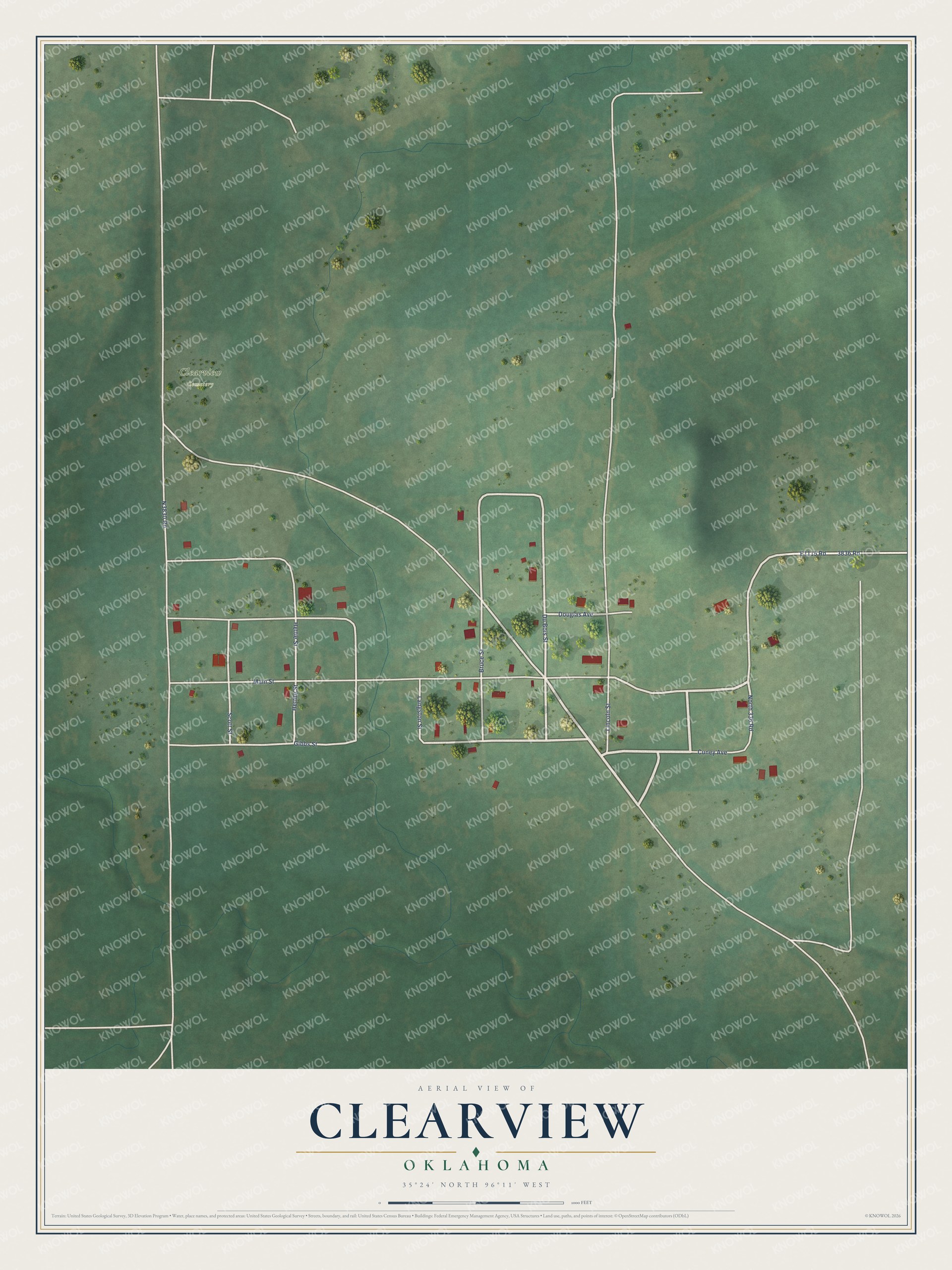 Watermarked full-map preview of Clearview, Oklahoma