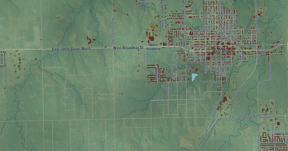 Map of Collinsville, Oklahoma in 2026