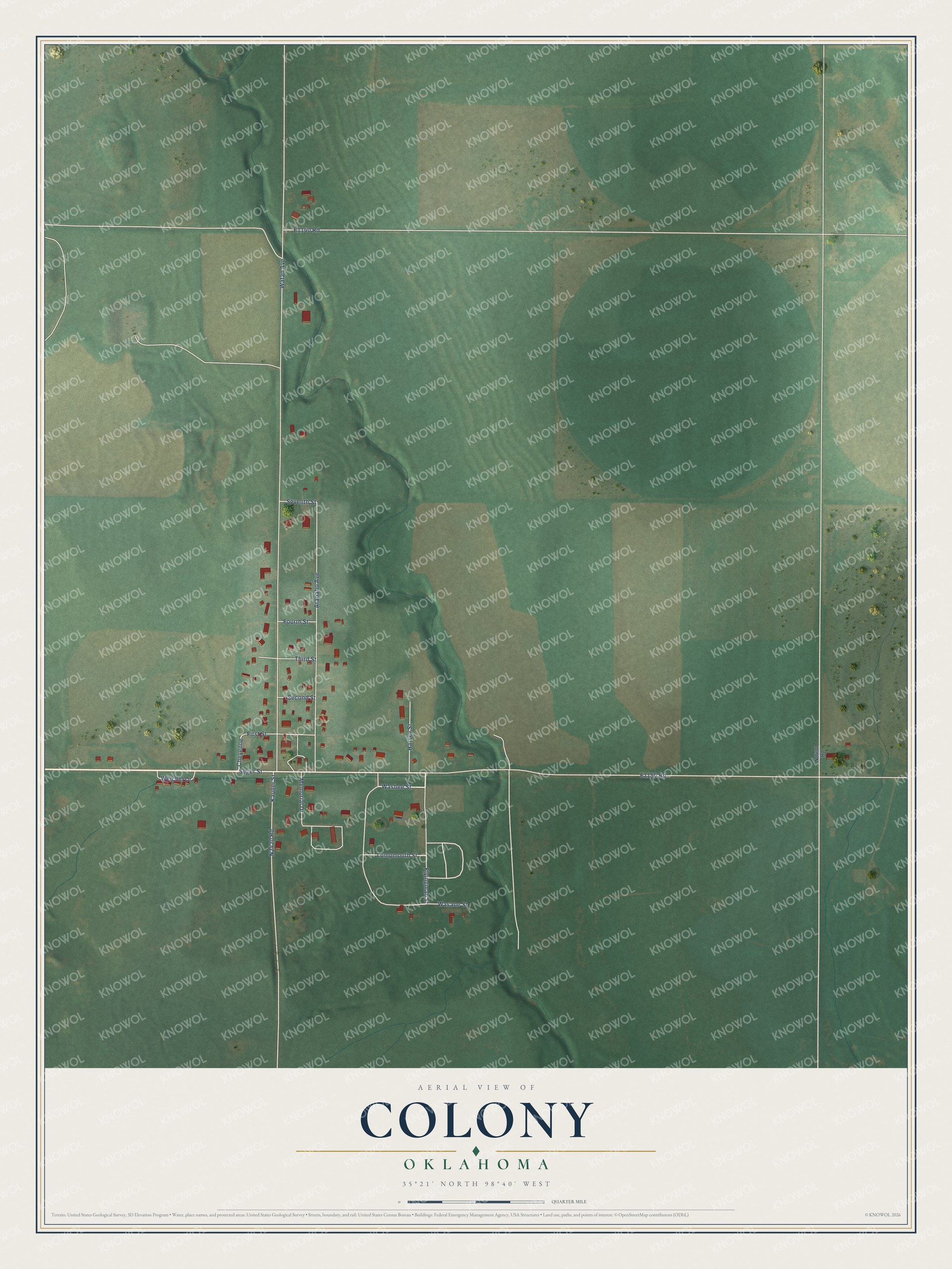 Watermarked full-map preview of Colony, Oklahoma