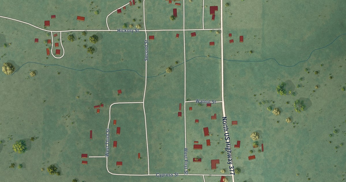 Map of Connerville, Oklahoma in 2026