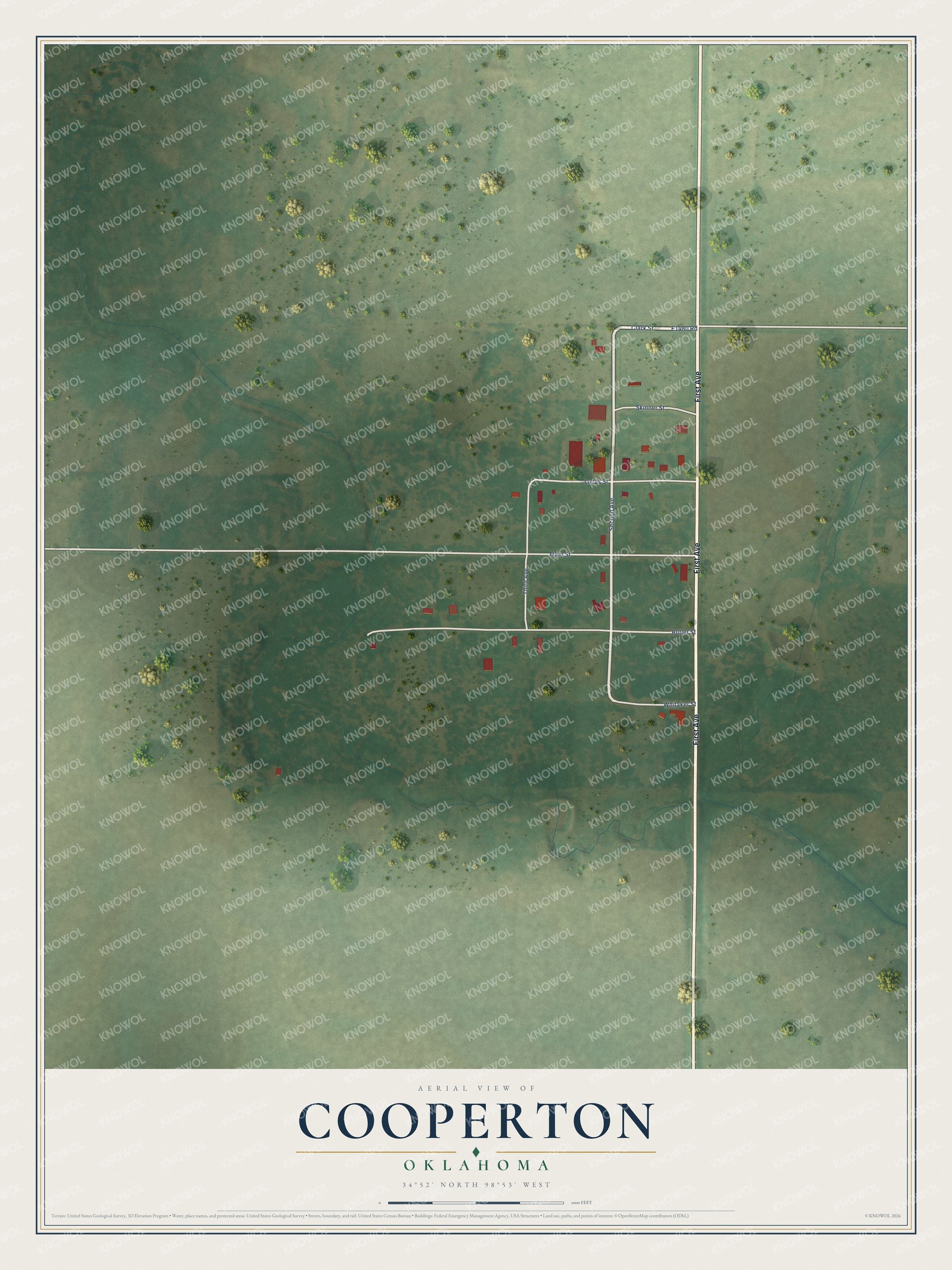 Watermarked full-map preview of Cooperton, Oklahoma