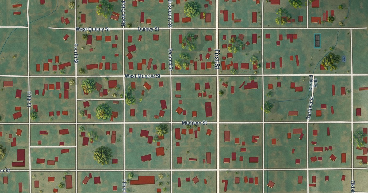 Map of Covington, Oklahoma in 2026