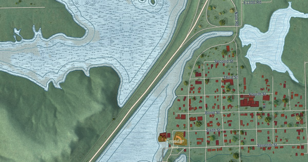 Map of Crowder, Oklahoma in 2026